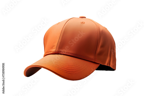 orange baseball cap mockup  isolated on transparent background