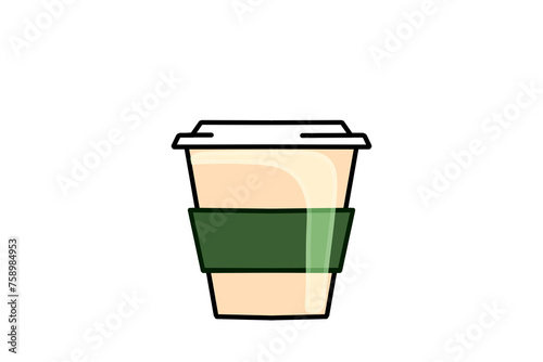 Beige coffee tumbler icon