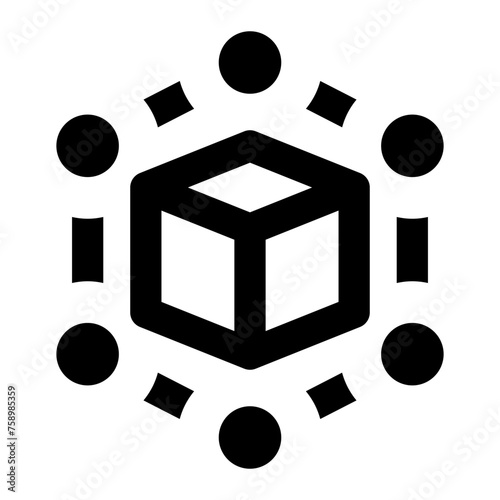 Blockchain icon in outline style. Simple technology data vector illustration — pixel-perfect icon.