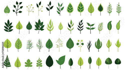 Logos of green Tree leaf ecology nature element vect