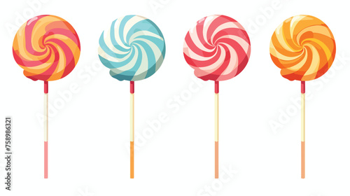 Lollipop on stick cartoon icon. Sweets goodies yummy photo