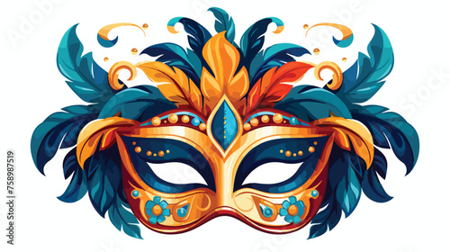 mask carnival celebration icon flat vector isolated