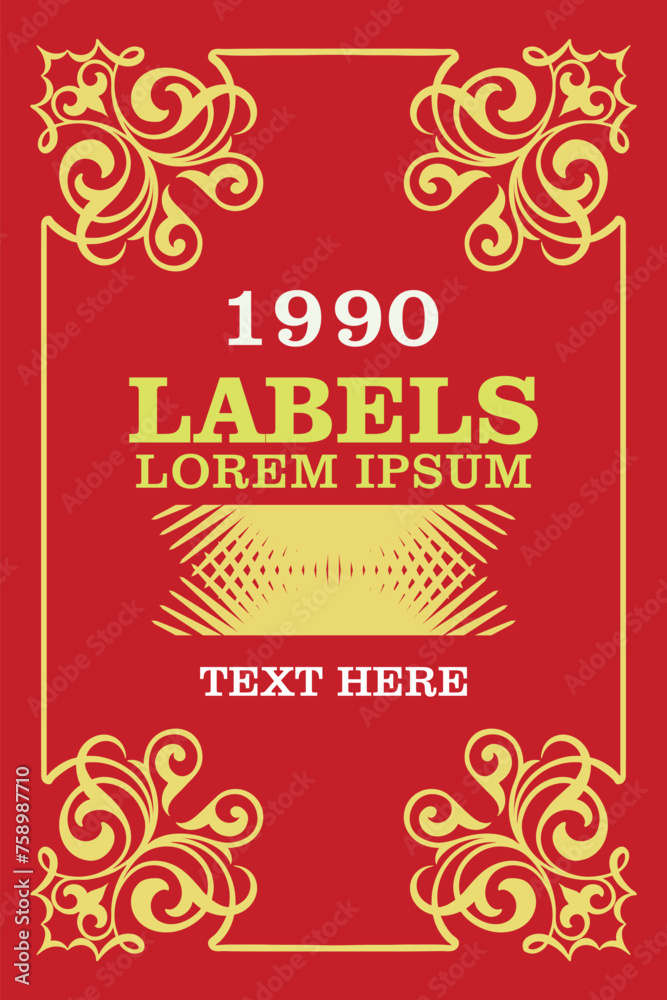 Naklejka premium Victorian Elegance Label design collection