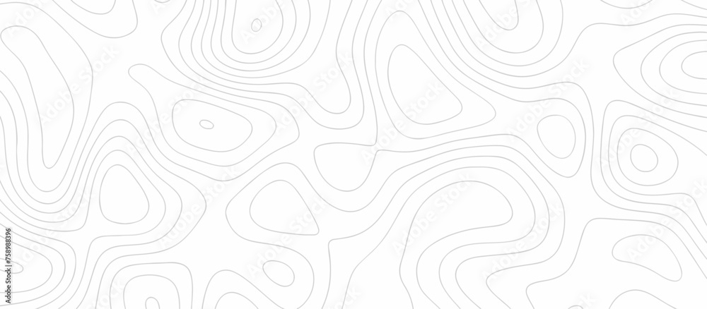 Abstract topography wavy line map background. vector illustration. topography map on land vector terrain Illustration. Black on white contours vector topography stylized height of the lines.	