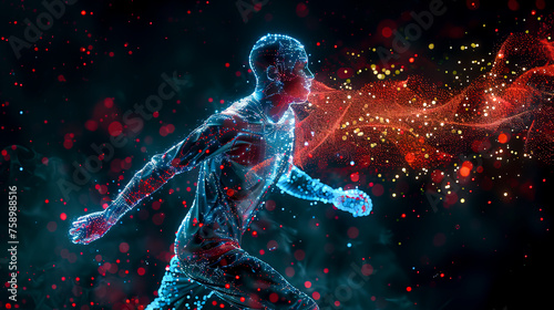 Analyzing Cognitive Load Data of Soccer Players Against Black Background photo