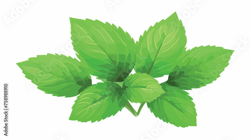Mint leaves icon flat vector isolated on white background