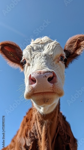Close up portrait of a cow ...