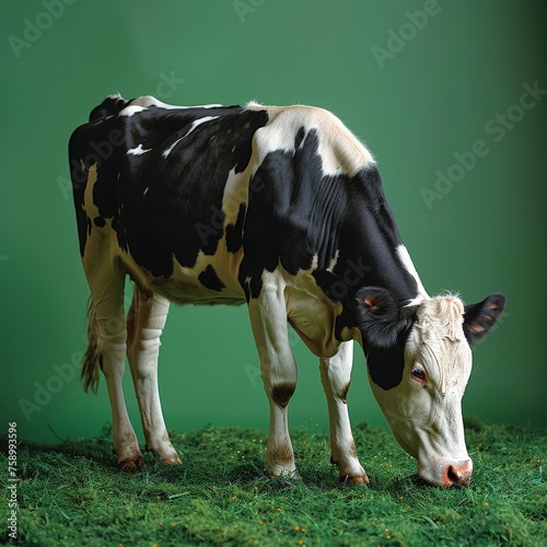 Cow grazing at the pasture ...
