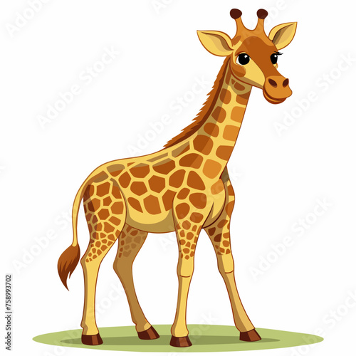 giraffe, mascot, pet, cartoon, pretty, cute, draw, art, wildlife, character, vector, illustration