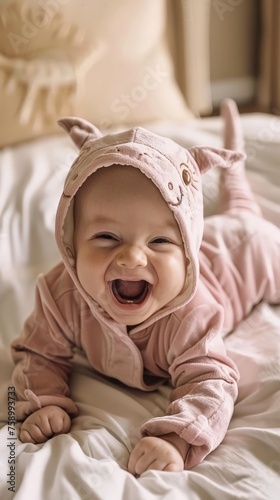 Funny adorable happy baby