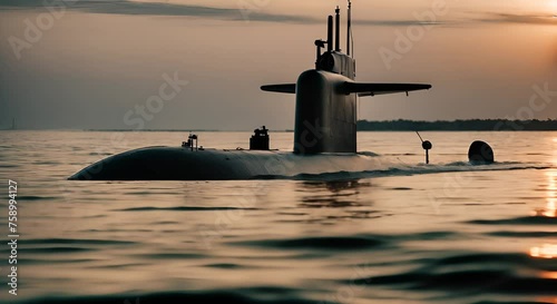 Nuclear powered submarine. photo