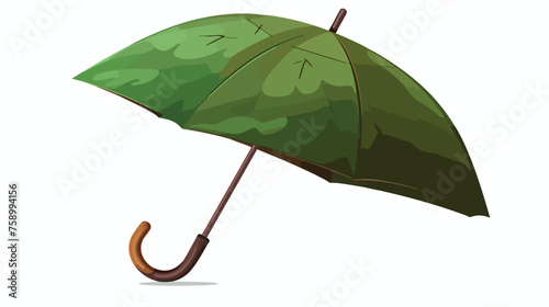 Semiopen green umbrella.Autumn collection.  photo