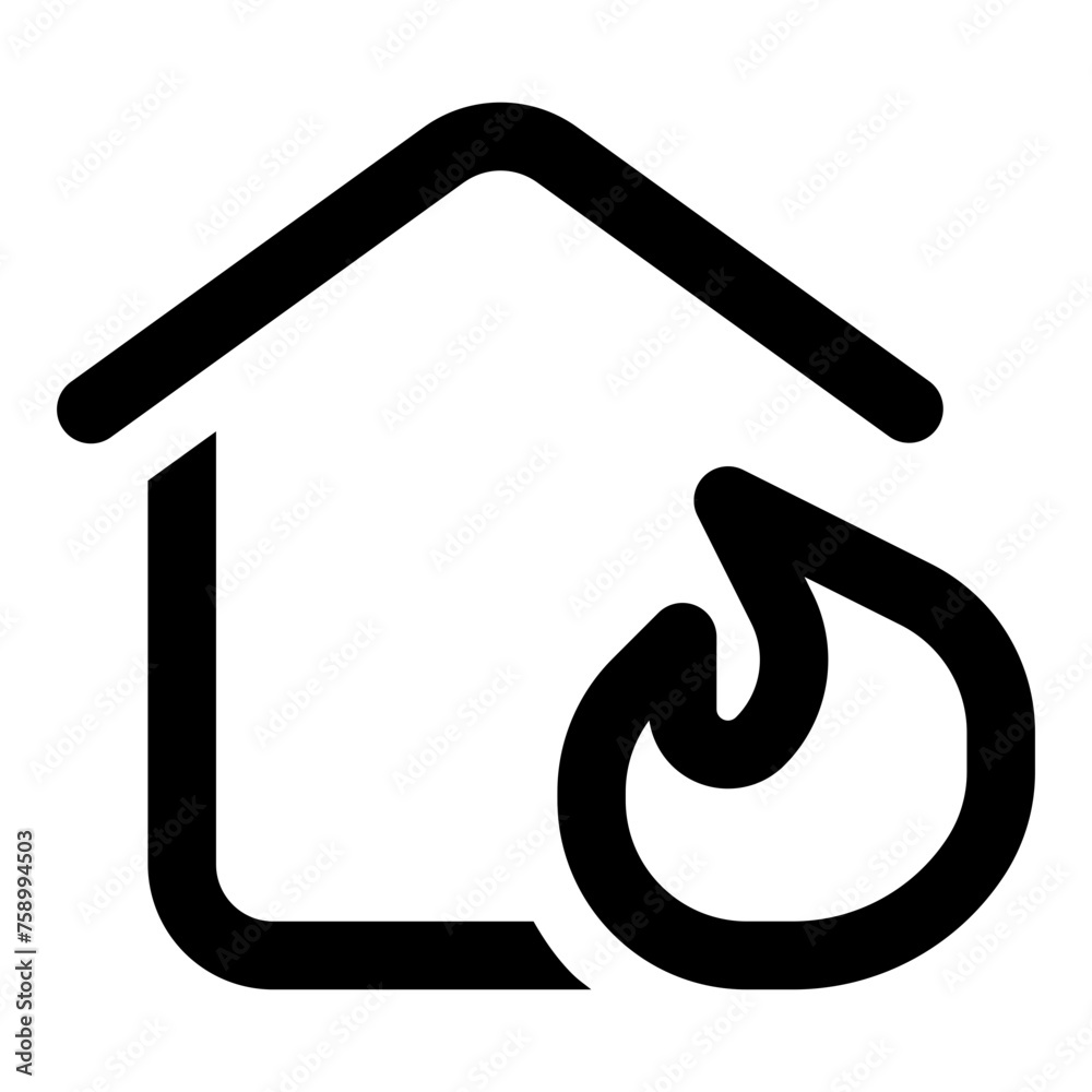 Home fire icon in outline style. Simple house building vector illustration — pixel-perfect icon. Home fire icon in outline style. Simple house building vector illustration — pixel-perfect icon.