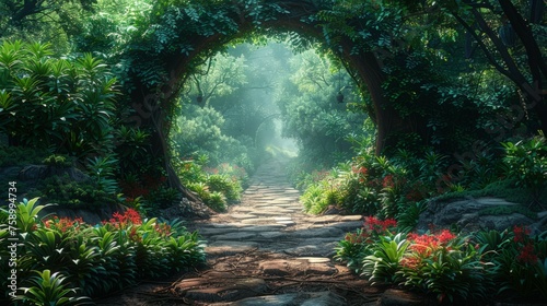 Enchanted Path Through Verdant Forest © Ilugram
