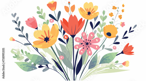 Fototapeta Naklejka Na Ścianę i Meble -  Simple flowers pastelcolored floral arrangement 