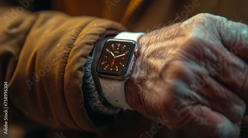 Older Man Demonstrating Smart Watch