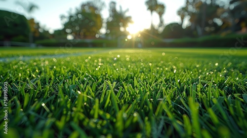 Sun Shining Through Green Grass
