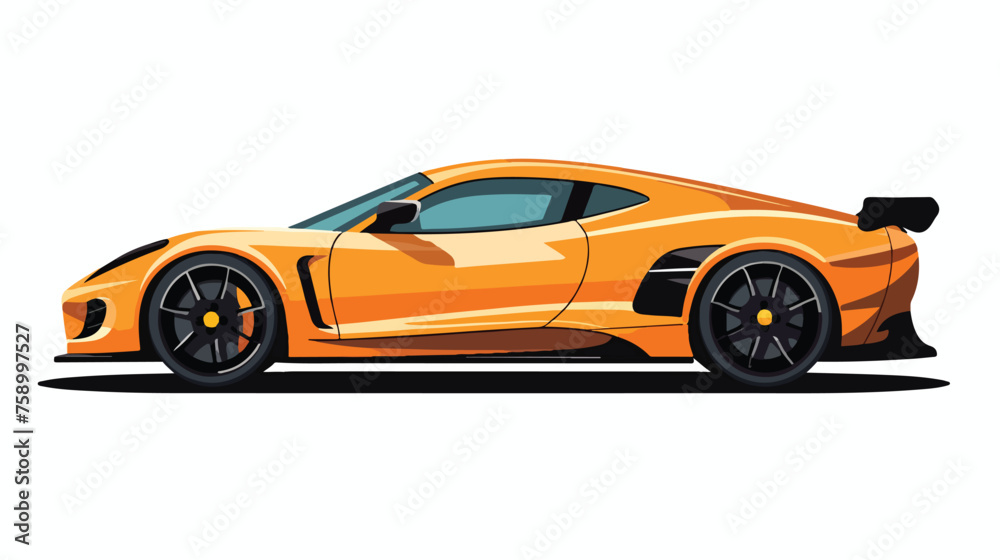 Sports car icon in flat style. Side view of the super