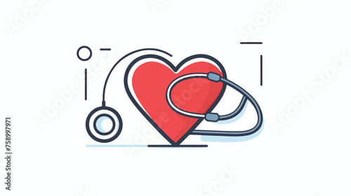 Stethoscope related vector line icon. Isolated on white