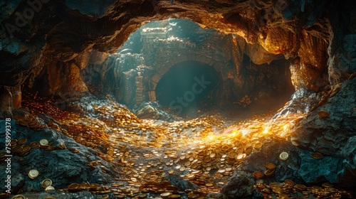 Abundant Cave of Gold Coins