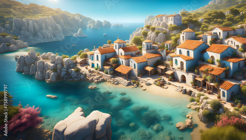 A Mediterranean village on the Mediterranean sea