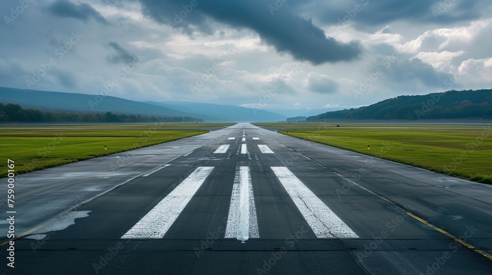 Fototapeta premium Beautiful View of the Airport Runway