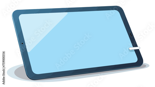 Tablet character with cursor isolated on white background