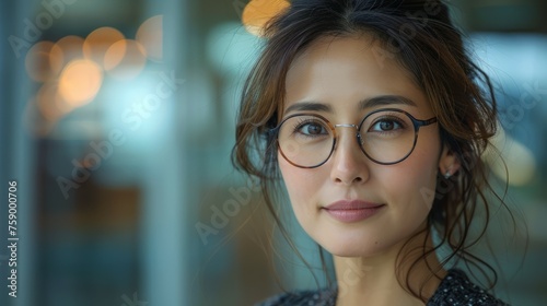 Woman With Glasses Looking at Camera