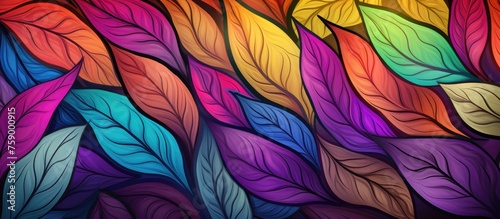 Colorful abstract leaf pattern background