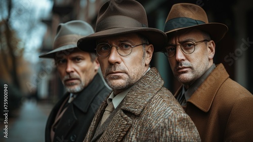 Group of Men Wearing Hats and Coats