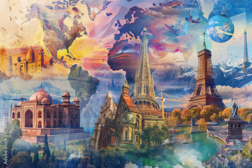 World Landscapes and Monuments Collage