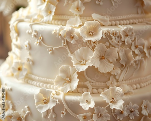 Wedding cake detail artistry in icing