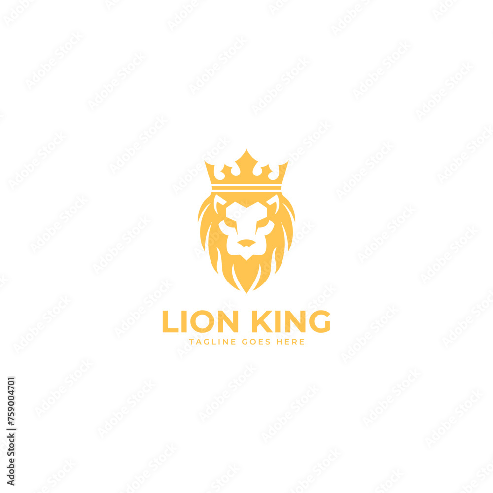 Fototapeta premium lion king with crown vector template