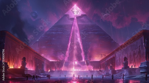 Futuristic City With Pyramid