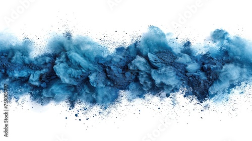 Striking horizontal blue cloud powder explosion © Настя Олейничук
