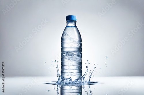 Water in bottle with clear background