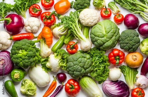 Set of coloful vegetables with background