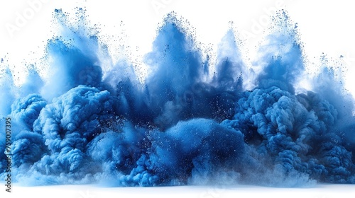 Intense Blue Cloud Dusting Explodes in Vivid Scene