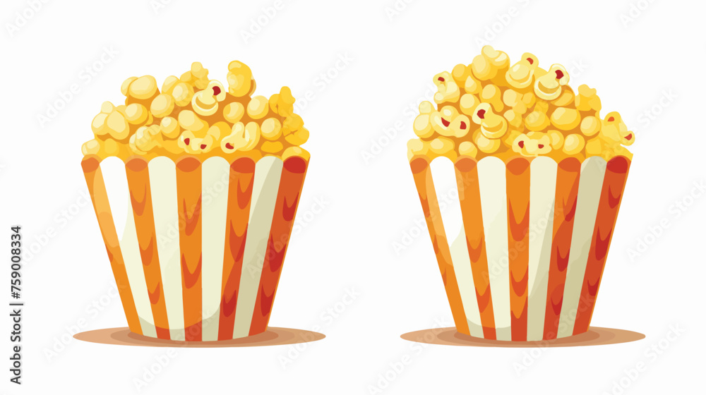 Popcorn icon vector in flat style isolated  flat vector