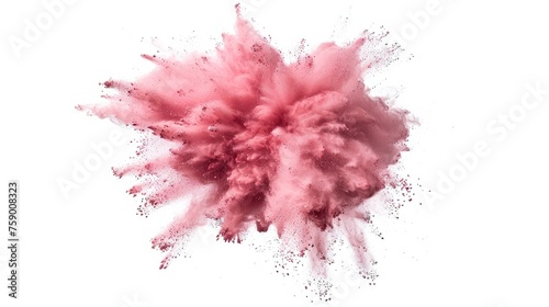 Pink powder explosion with high speed photo