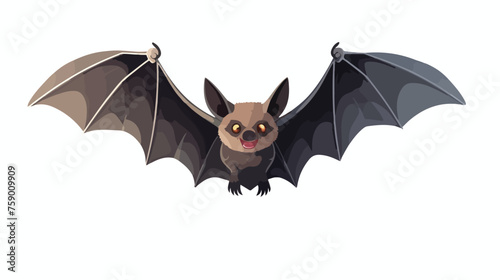 The smallest bat in the world  flat vector  photo