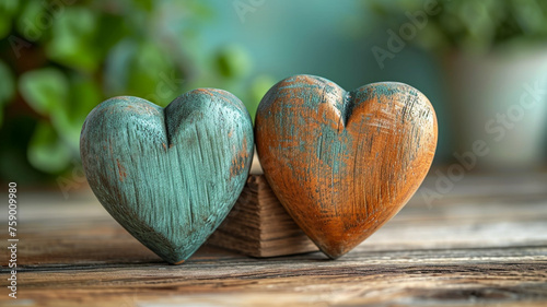 Wood carving of love