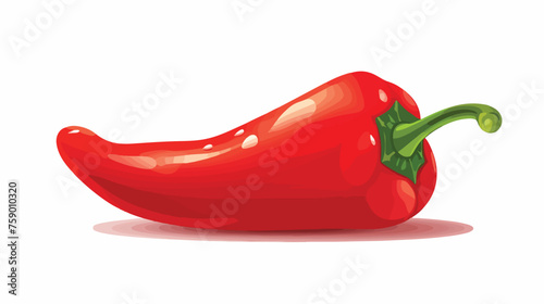 Red paprika flat illustration. Stylized vector