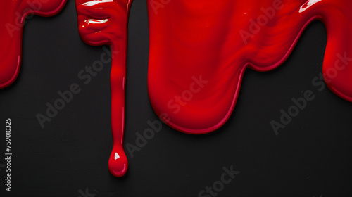 red paint on black background 