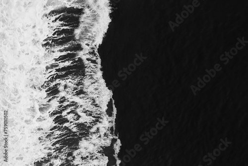 Contrasty black and white ocean wake in the Strait OF Georgia off Vancouver Island, British Columbia, Canada seen from the BC Ferries. photo