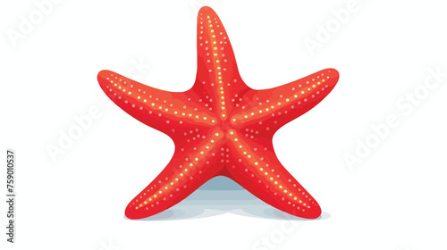 Red starfish in flat style. Summer vector flat vector