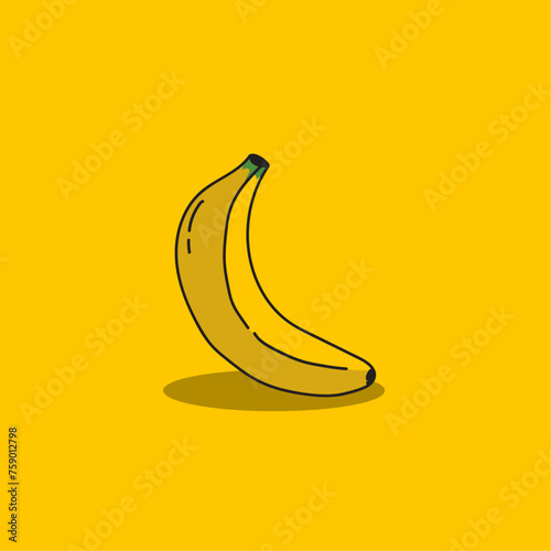 a vector sweet banana on a yellow background