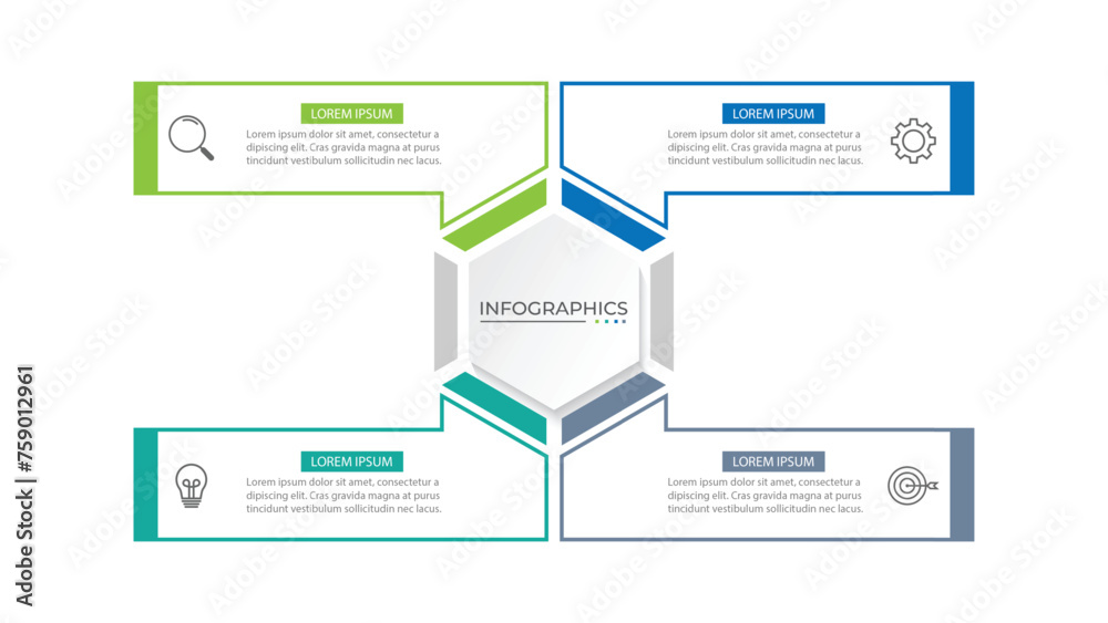 Vector infographic design template with 4 options or steps Vector infographic design template with 4 options or steps