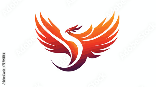 Unique phoenix logo design vector template flat vector