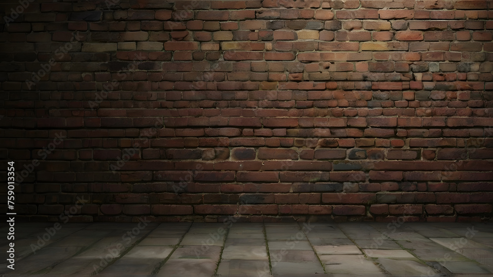 Image of an old brick wall with a dim background